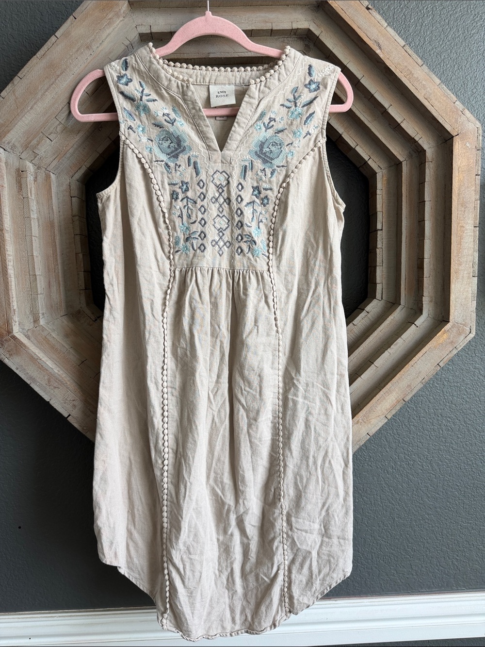 Linen blend sleevless dress